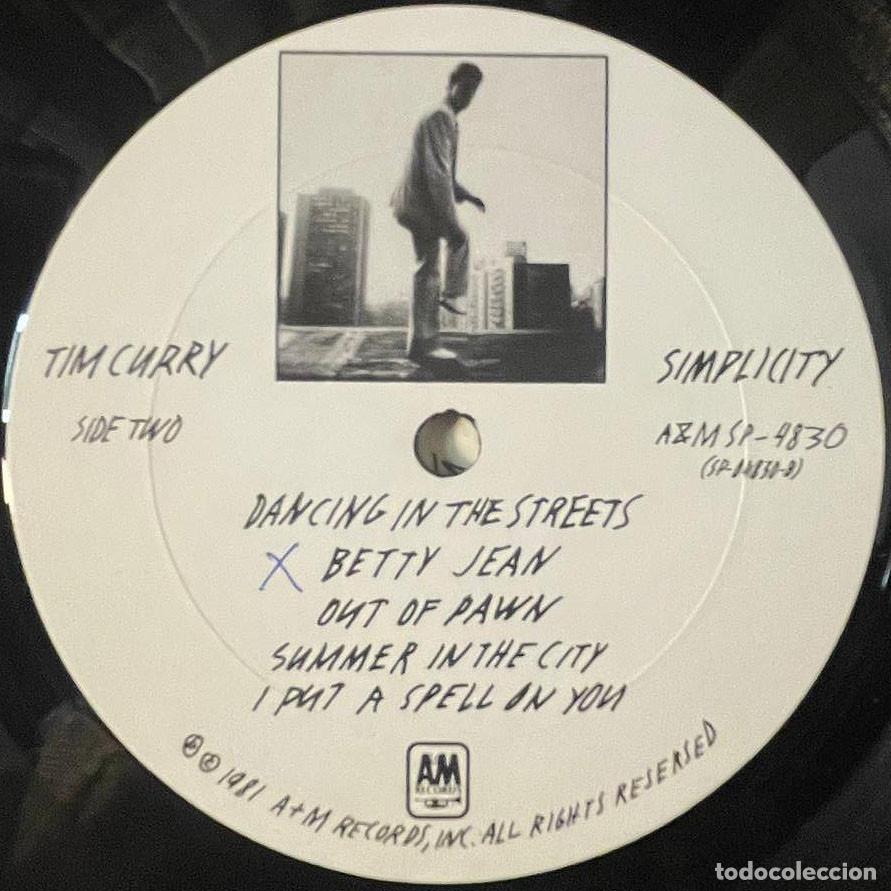 Discos de vinilo: TIM CURRY - SIMPLICITY / LP A&M RECORDS 1981 / USA - Foto 6