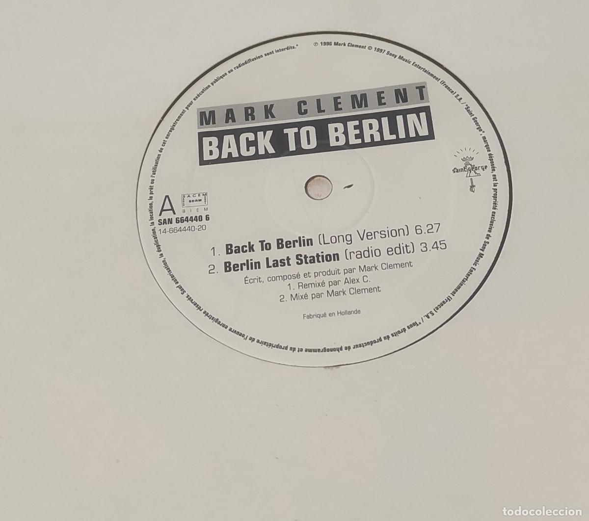 Discos de vinilo: Mark Clement &lrm;&ndash; Back To Berlin-MAXI- - Foto 1