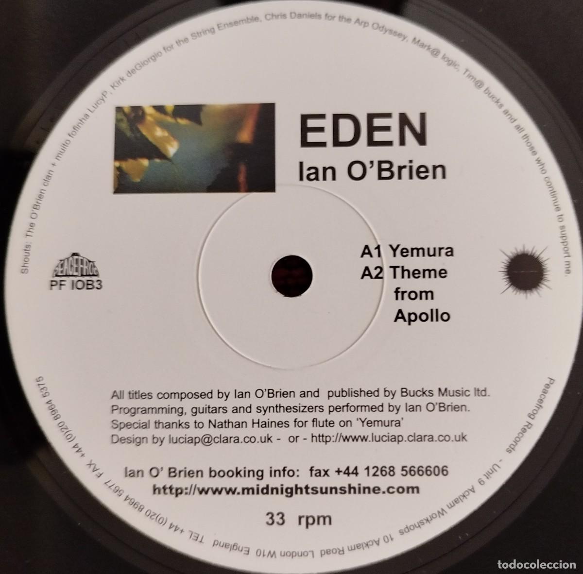 Discos de vinilo: IAN OBRIEN ** Eden ** MAXI VINILO EP 2000 UK - Foto 1