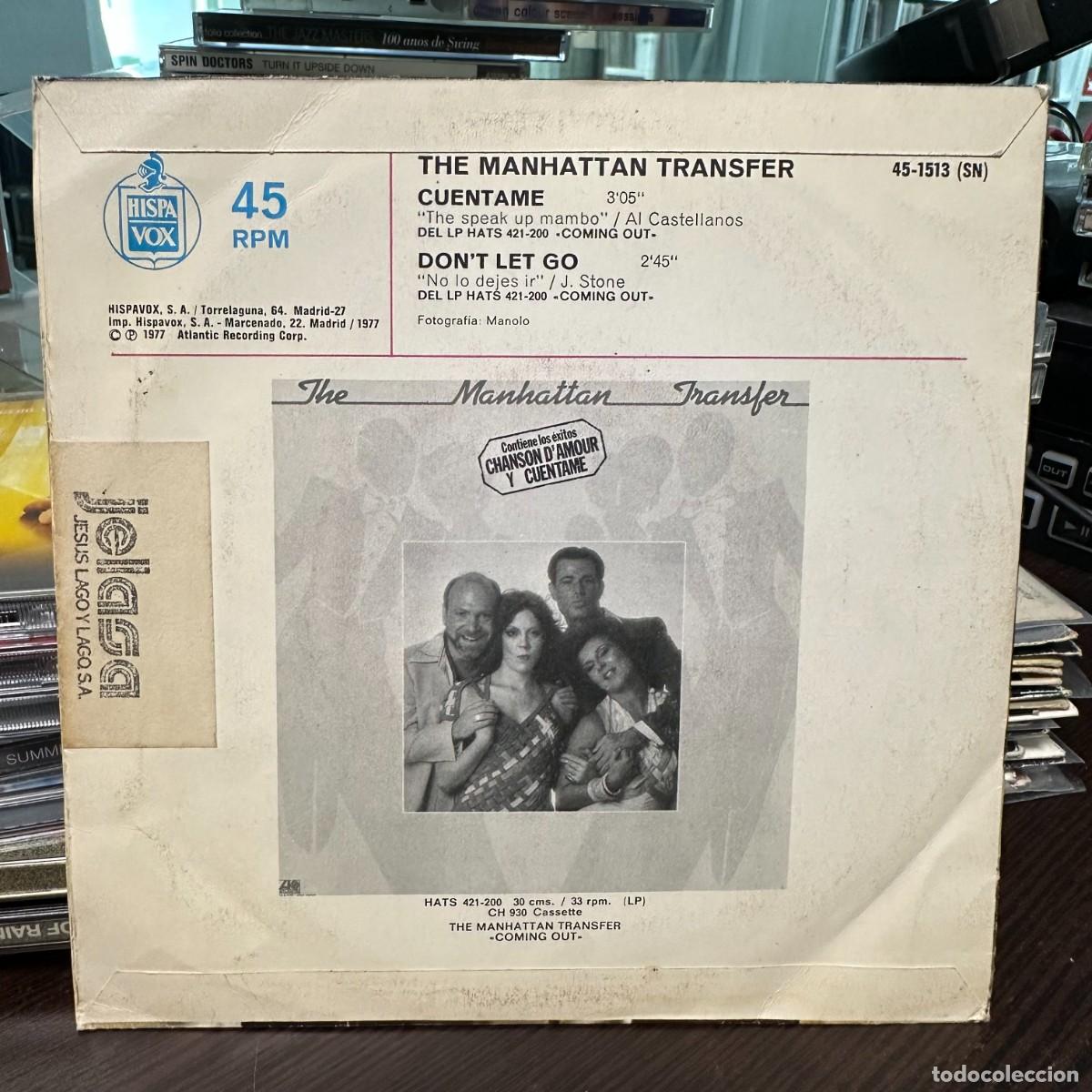 Discos de vinilo: The Manhattan Transfer - Cu&eacute;ntame (7&rdquo;, Single) - Foto 2