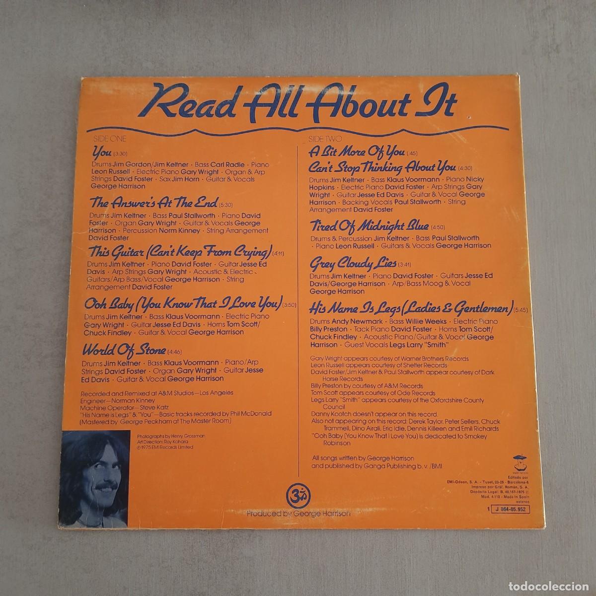 Discos de vinilo: George Harrison - Extra Texture (Read All About It) (LP) - Foto 2