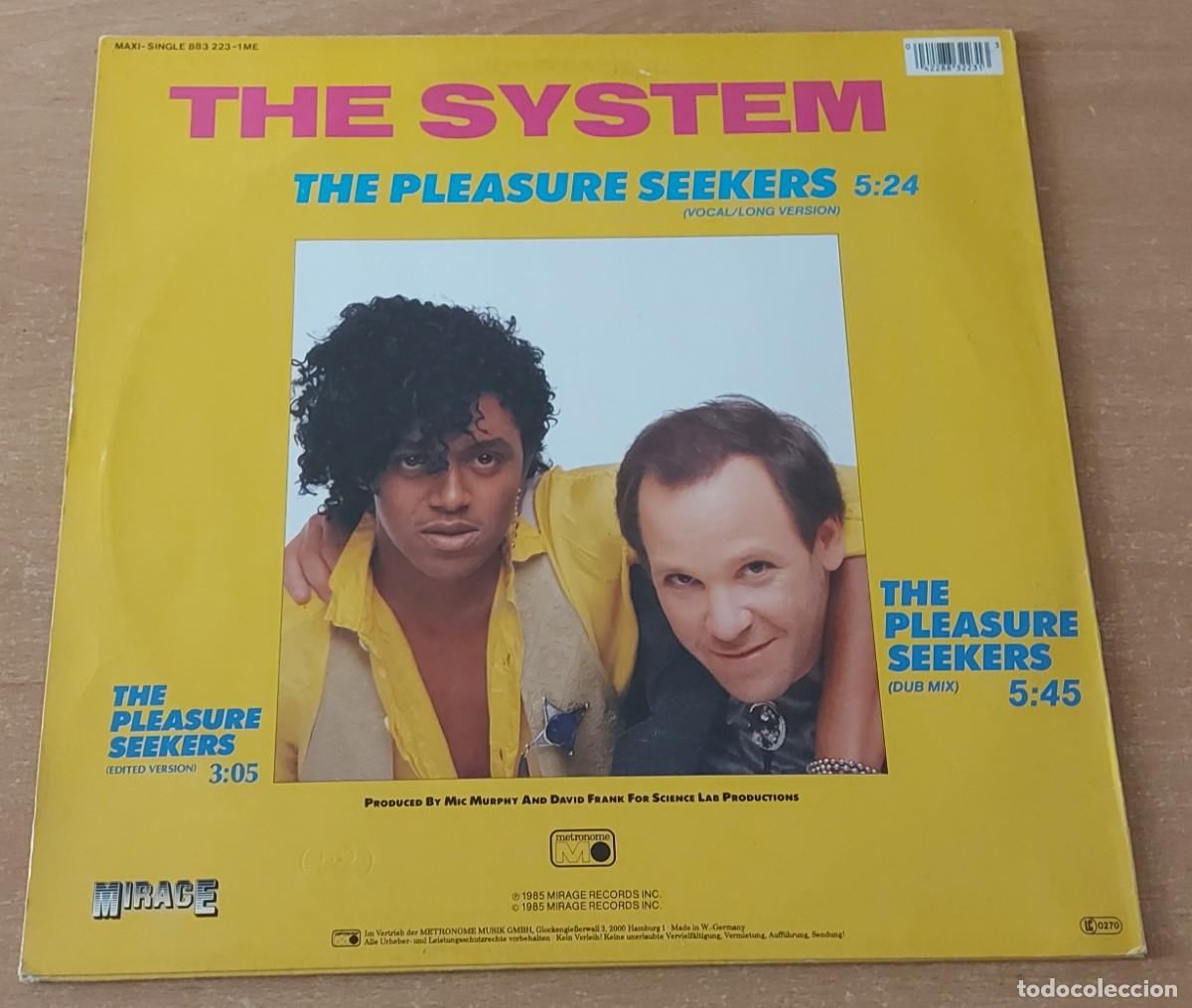 Discos de vinilo: LP MAXI THE SYSTEM THE PLEASURE SEEKERS long version 1985 Germany - Foto 2