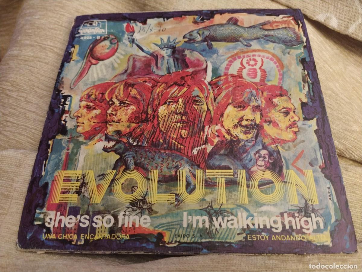 Discos de vinilo: Evolution &ndash; She&rsquo;s so fine; I&rsquo;m walking high &ndash; promocional &ndash; 1970 - Foto 2