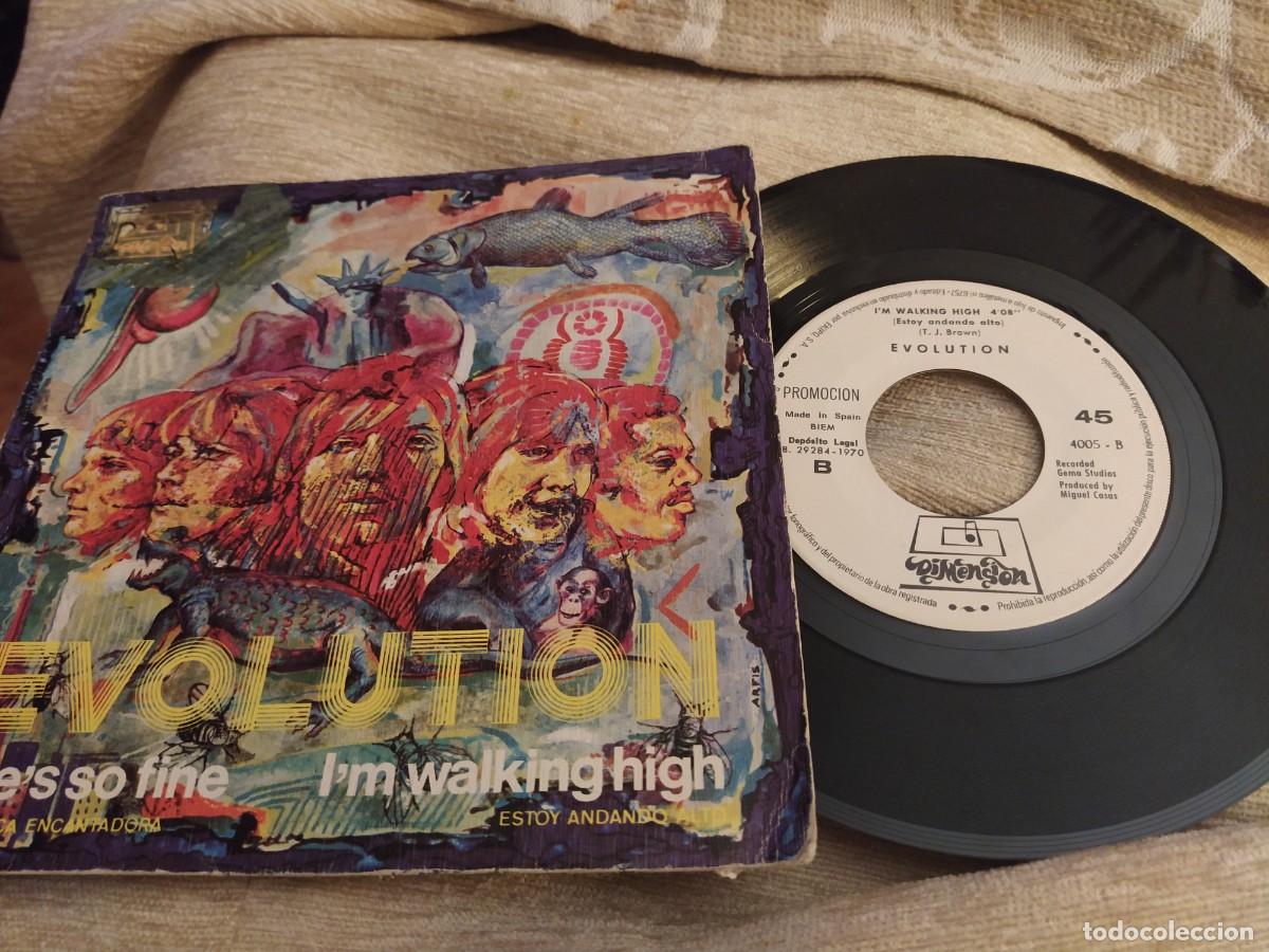 Discos de vinilo: Evolution &ndash; She&rsquo;s so fine; I&rsquo;m walking high &ndash; promocional &ndash; 1970 - Foto 1