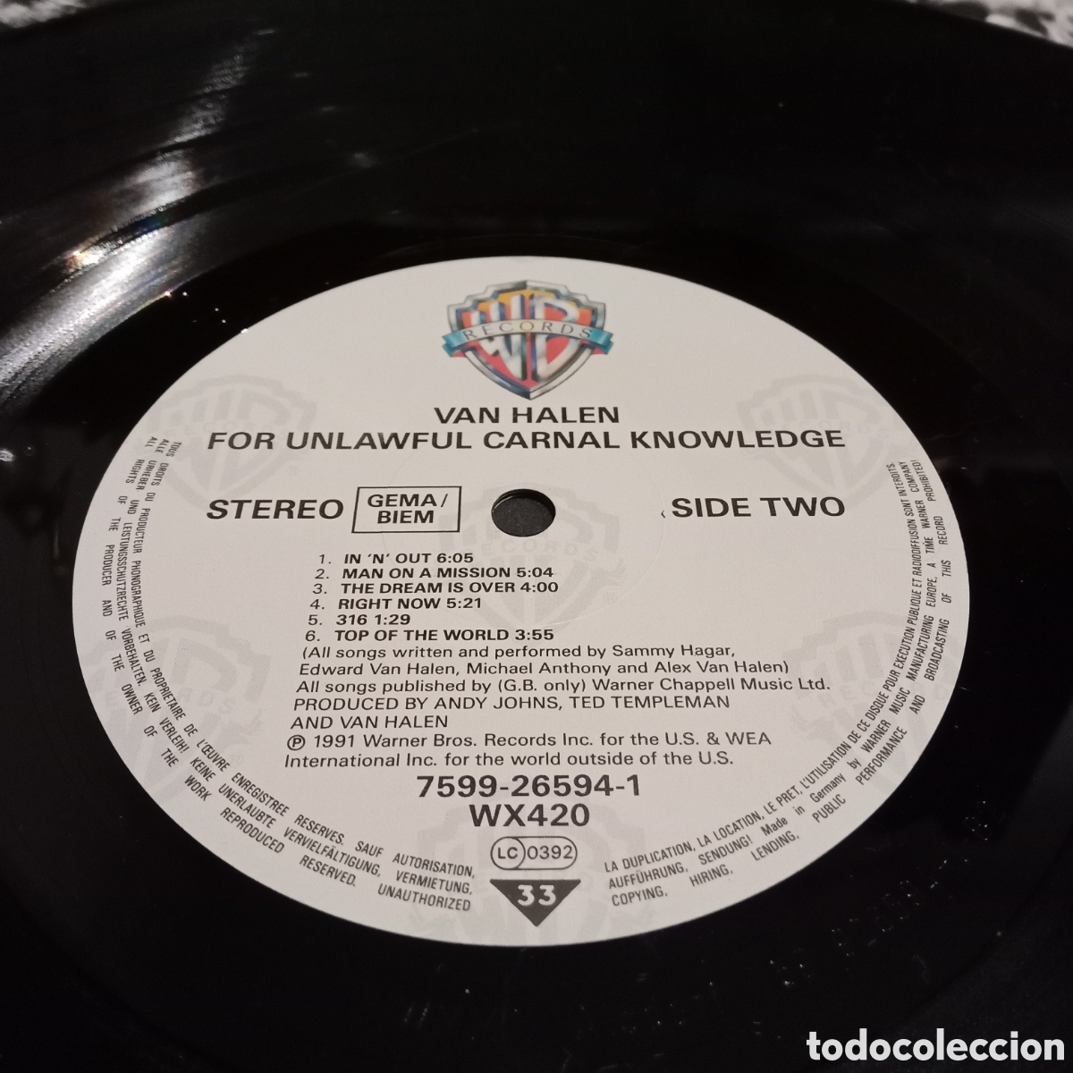 Discos de vinilo: VAN HALEN - FOR UNLAWFUL CARNAL KNOWLEDGE - LP - Foto 7