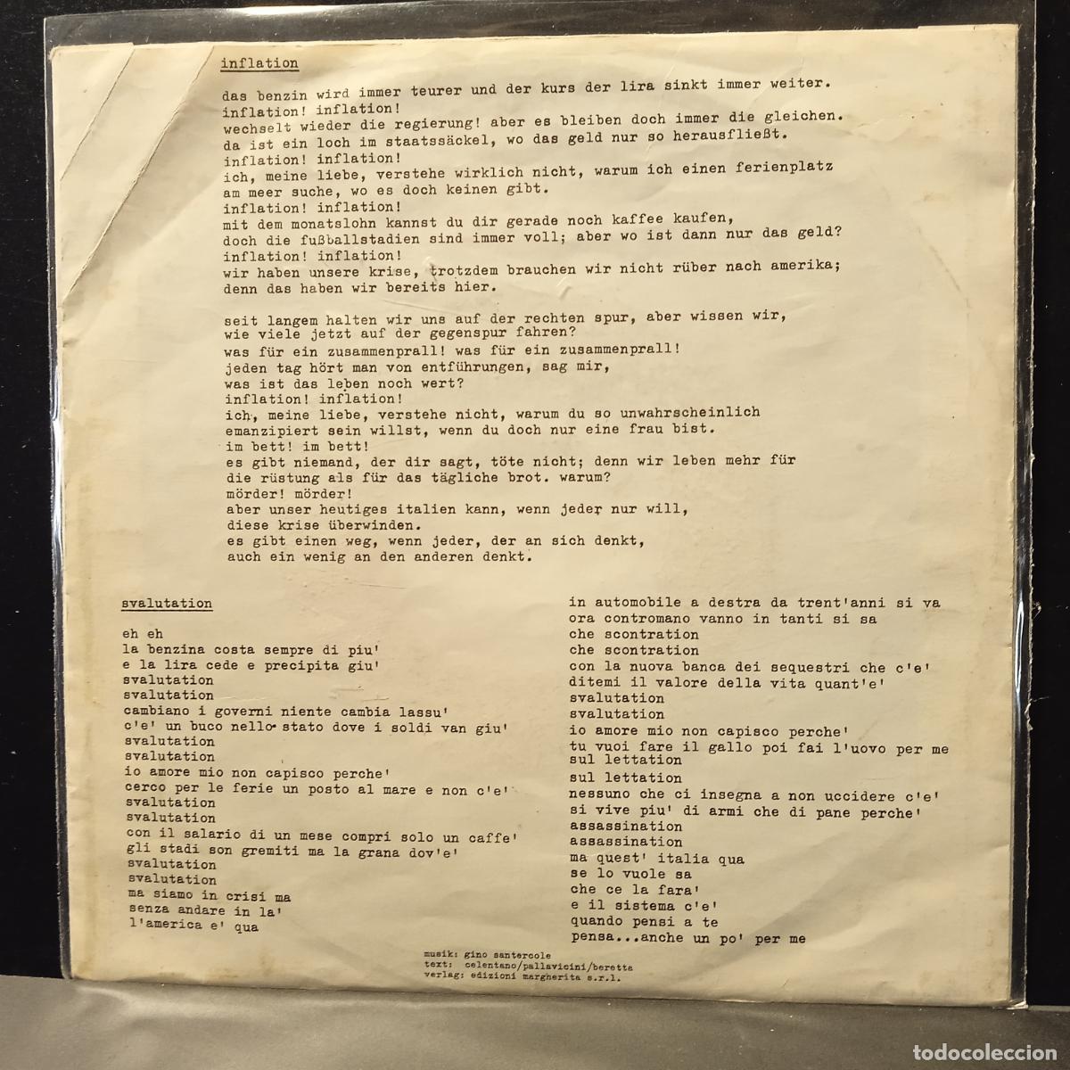 Discos de vinilo: ADRIANO CELENTANO SVALUTATION SINGLE GERMANY 1978 PDELUXE - Foto 2