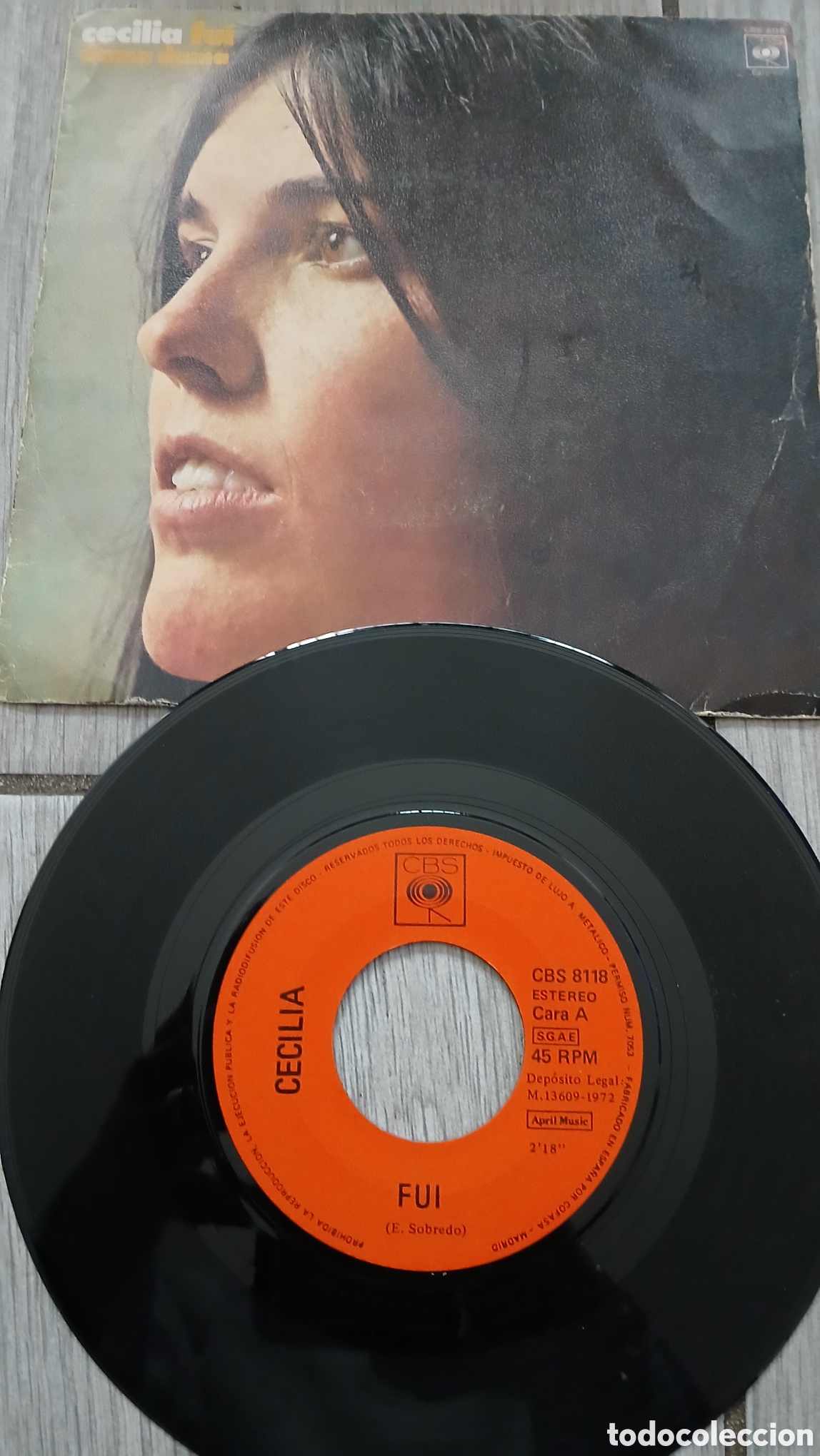 Discos de vinilo: CECILIA-FUI- SINGLE- CBS/SPAIN - KSA - Foto 1