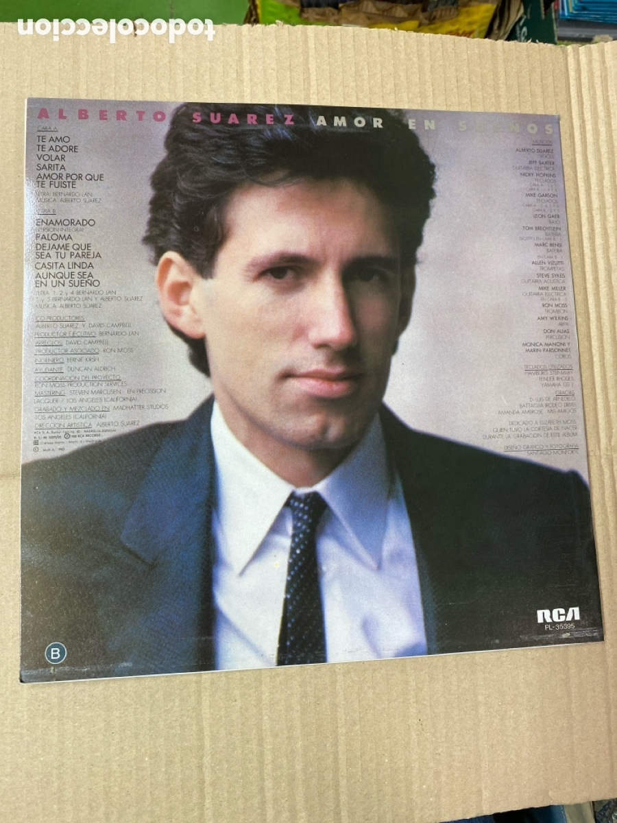 Discos de vinilo: LP ALBERTO SU&Aacute;REZ. AMOR EN SUE&Ntilde;OS. Vinilo como nuevo - Foto 2
