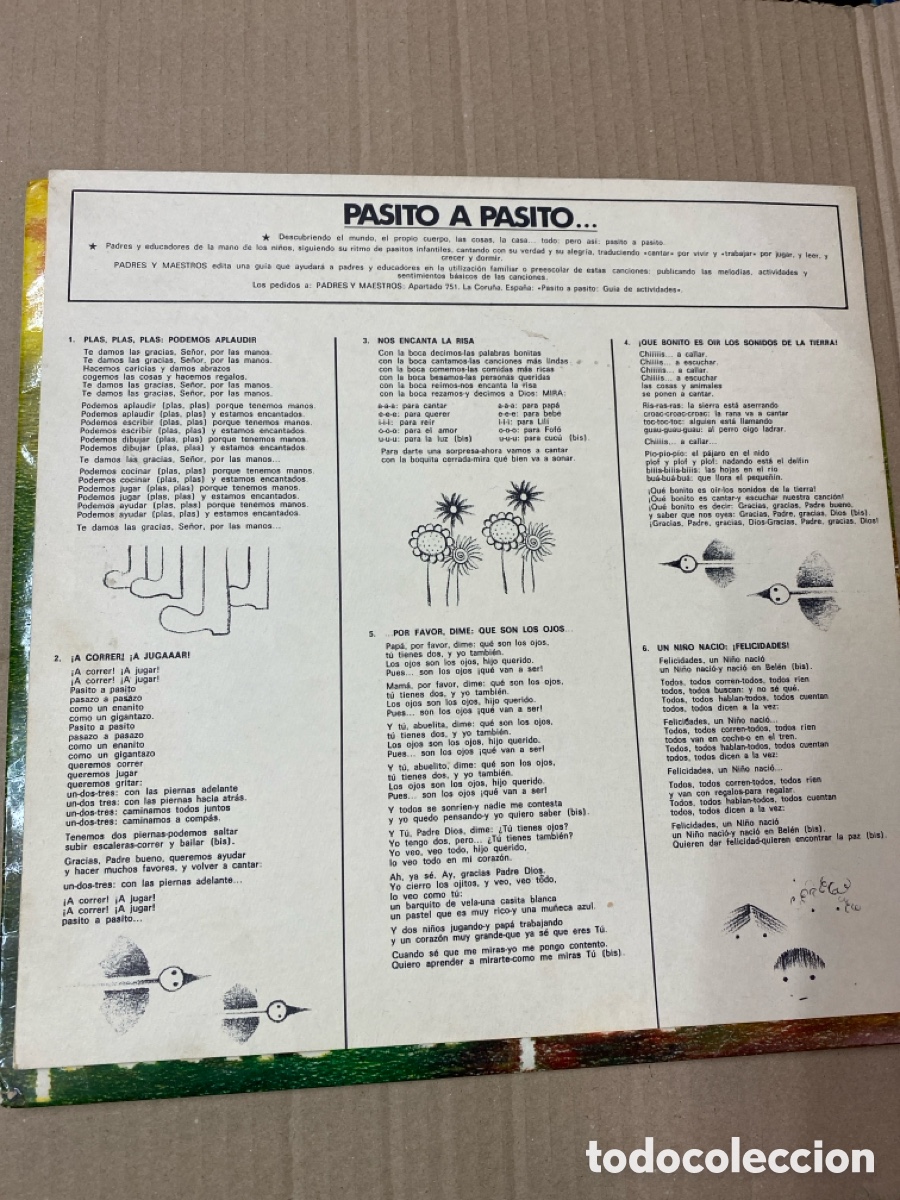 Discos de vinilo: LP PASITO A PASITO. 12 CANCIONES INFANTILES - Foto 3