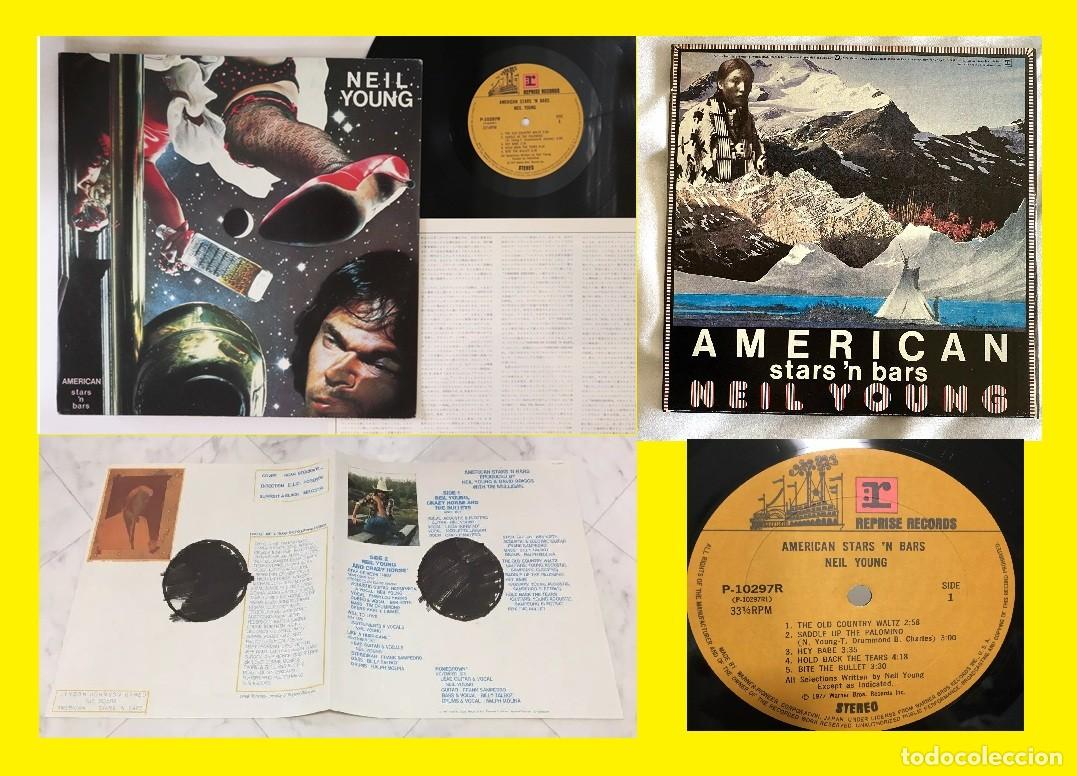 Discos de vinilo: NEIL YOUNG, AMERICAN STARS 'N BARS 77 LIKE A HURRICANE, COMPLETA 1&ordf; EDIC JAPAN + 4 PAG INSERT, EXC