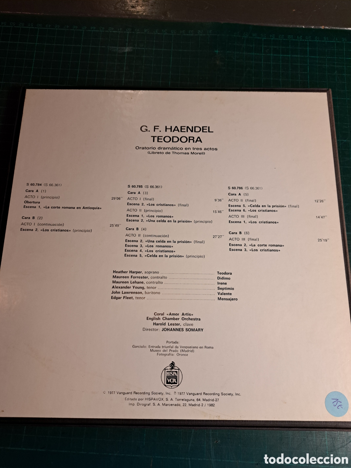 Discos de vinilo: Handel . Teodora. Oratorio dram&aacute;tico en tres actos - Foto 2