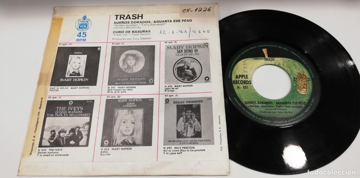 Discos de vinilo: SCO22-TRASH SUE&Ntilde;OS DORADOS SINGLE 7&rdquo; - Foto 2