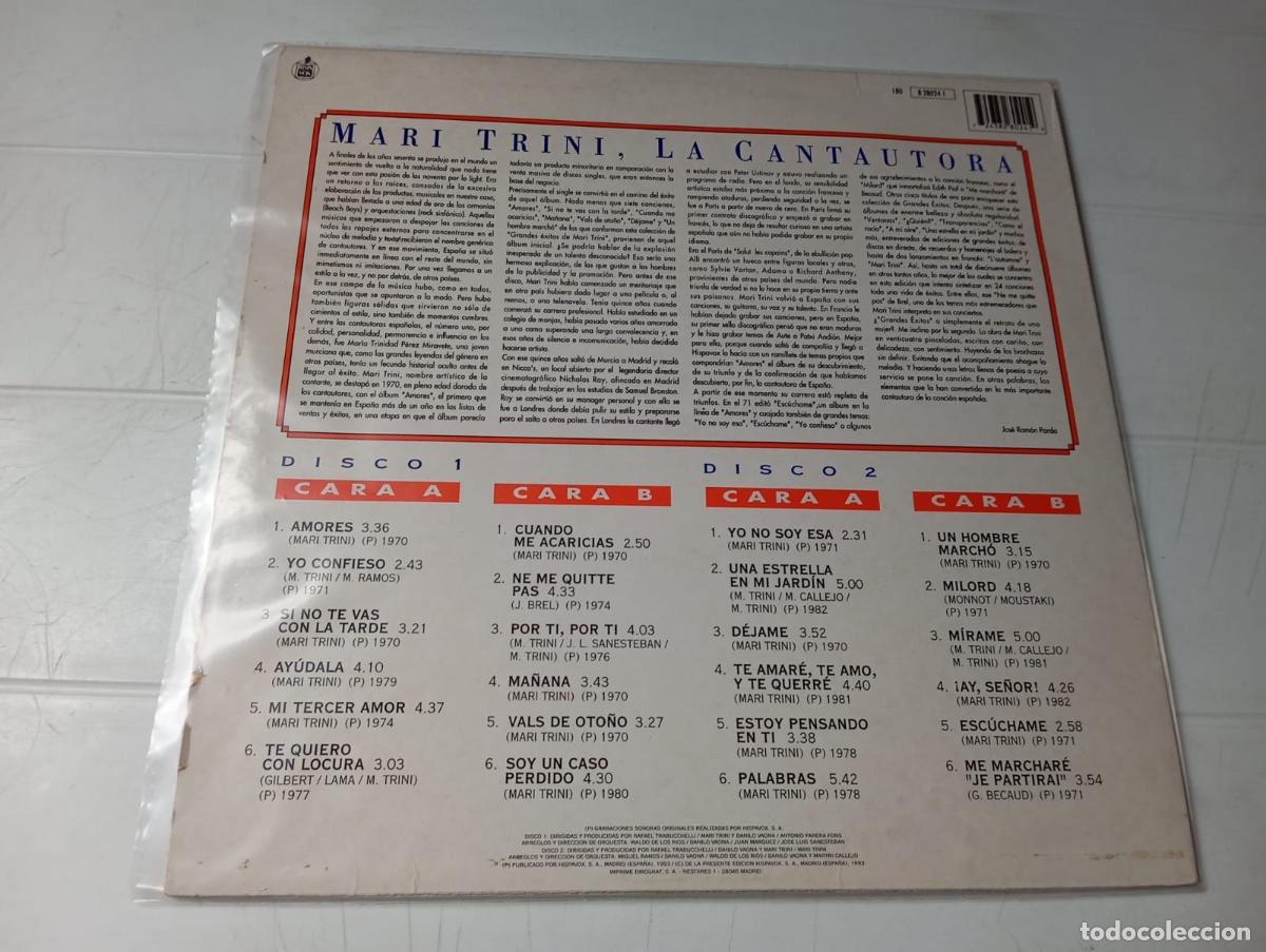 Discos de vinilo: LP MARI TRINI - SUS GRANDES &Eacute;XITOS - Foto 2