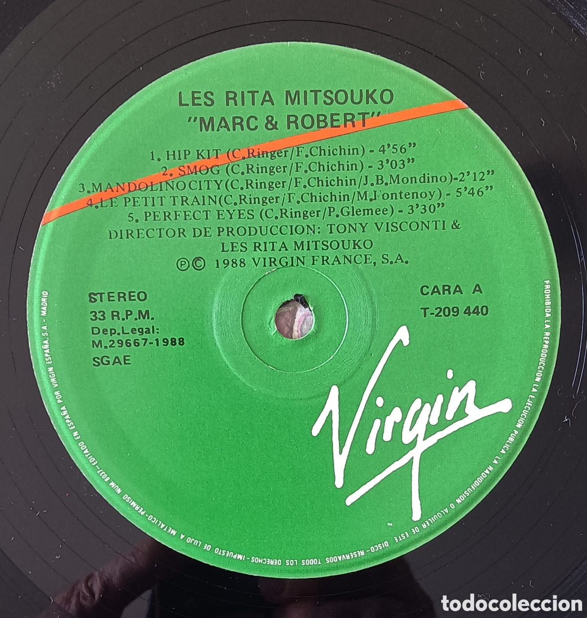 Discos de vinilo: Les Rita Mitsouko, 1988 - Marc and Robert - Foto 3