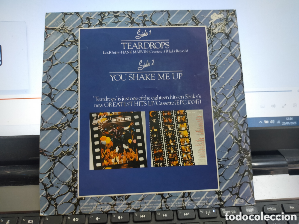 Discos de vinilo: Shakin Stevens single teardrops Holanda 1984 - Foto 2