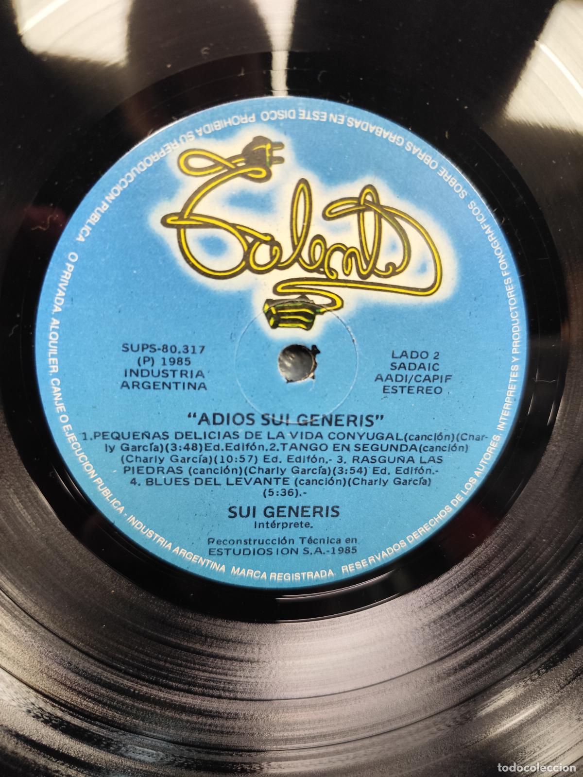 Discos de vinilo: Sui Generis (4) &lrm;&ndash; Adios Sui G&eacute;neris, Parte 2da - Foto 4