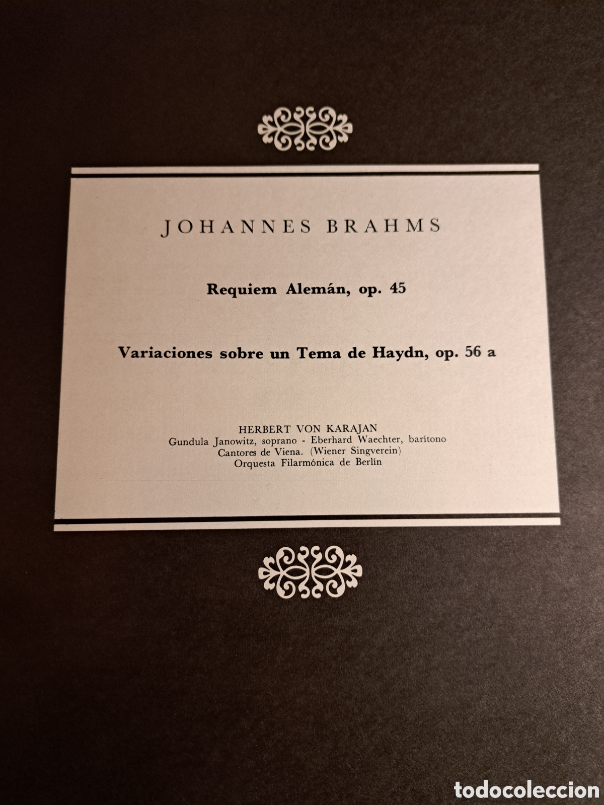 Discos de vinilo: Brahms. R&eacute;quiem alem&aacute;n. Karajan - Foto 2