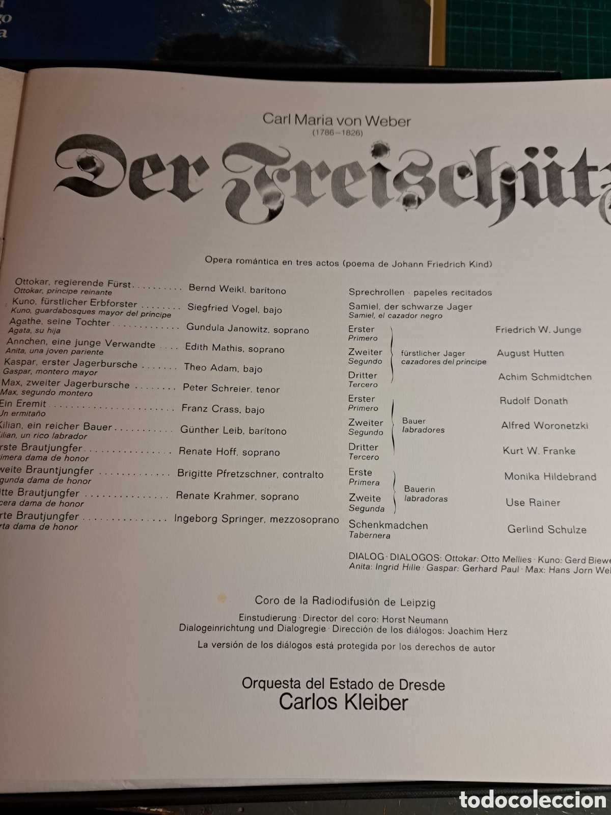 Discos de vinilo: Weber. Der Freischiitz. Opera rom&aacute;ntica en tres actos - Foto 2