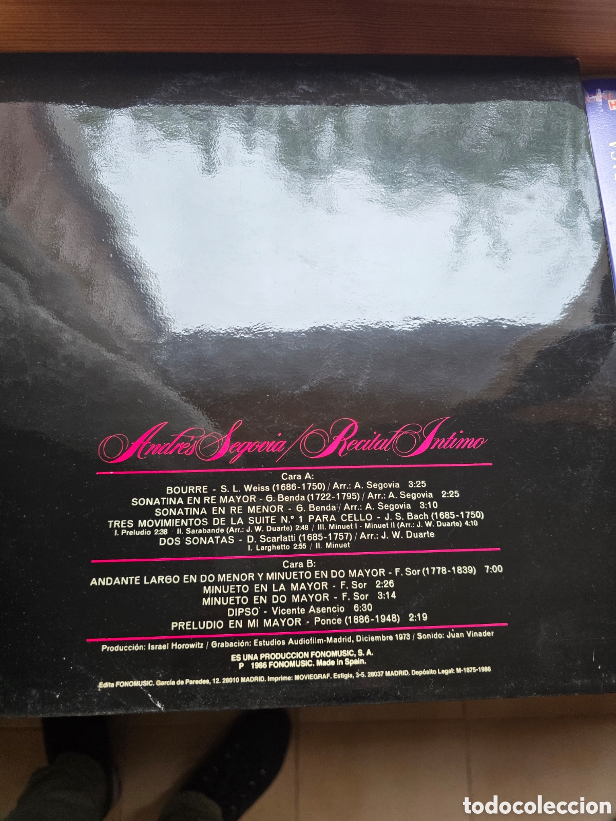 Discos de vinilo: LP Andr&eacute;s Segovia, Recital &iacute;ntimo - Foto 2