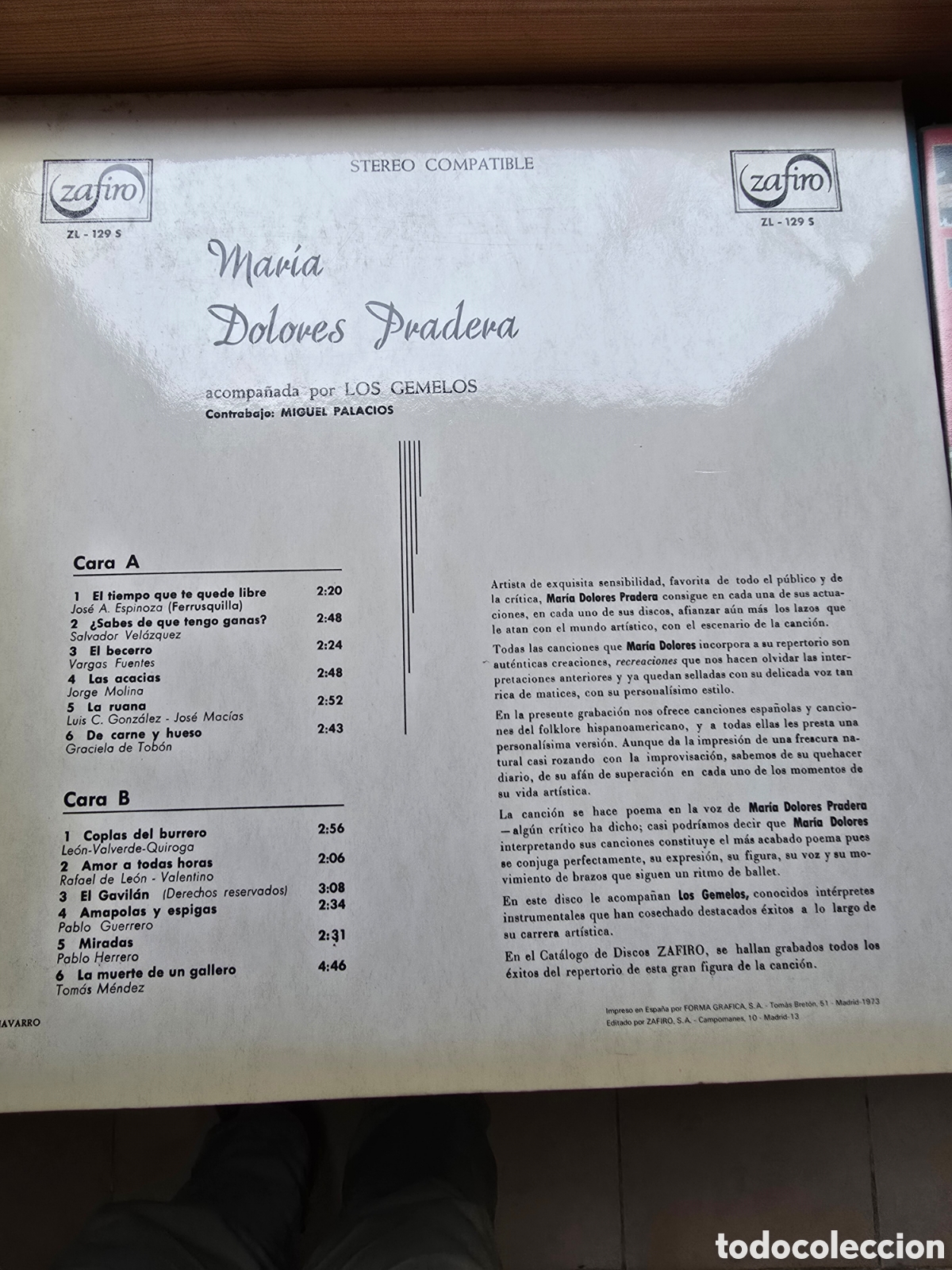 Discos de vinilo: LP Canta Maria Dolores Pradera. - Foto 2