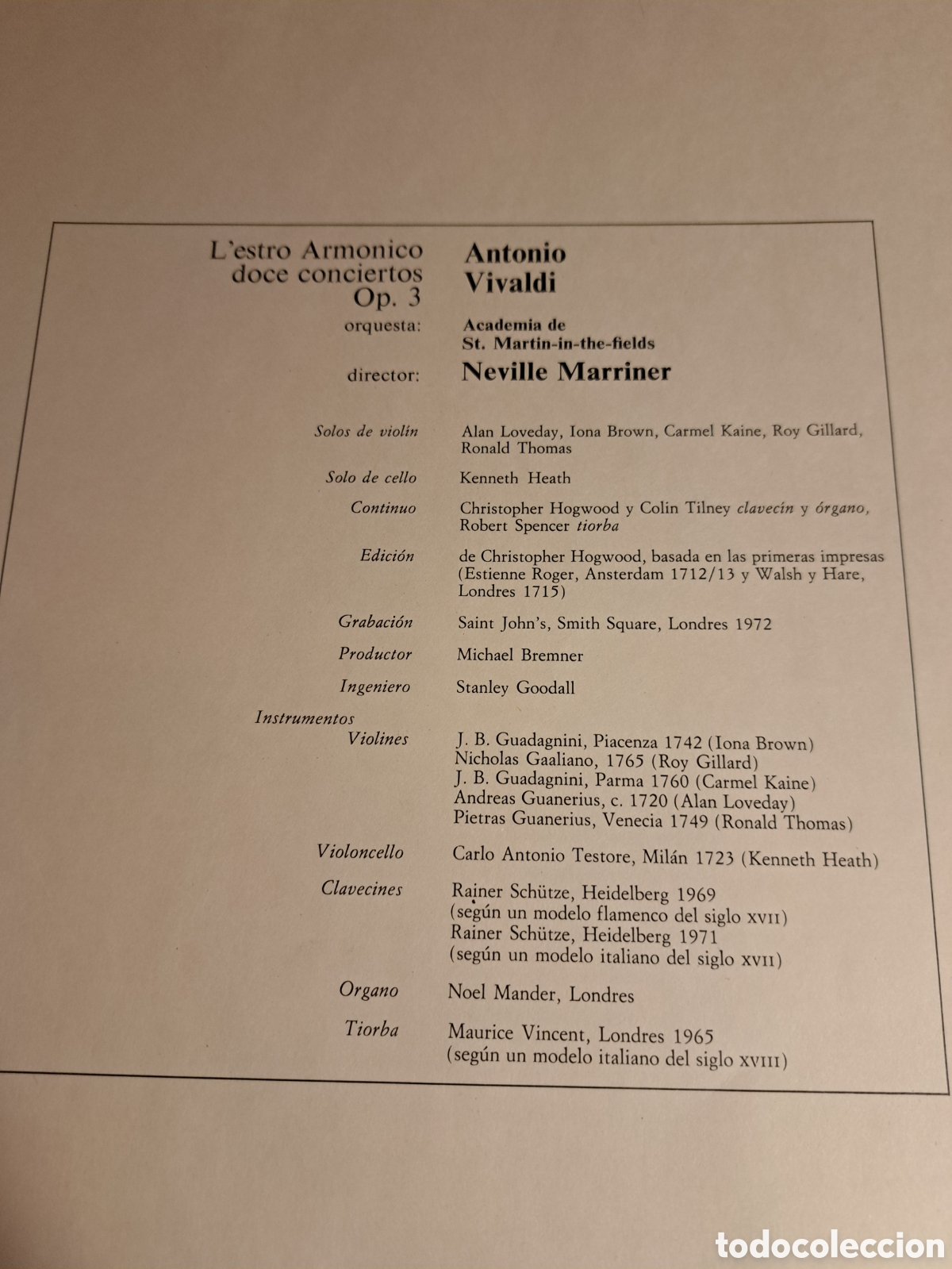 Discos de vinilo: Vivaldi. LEstro arm&oacute;nico - Foto 2