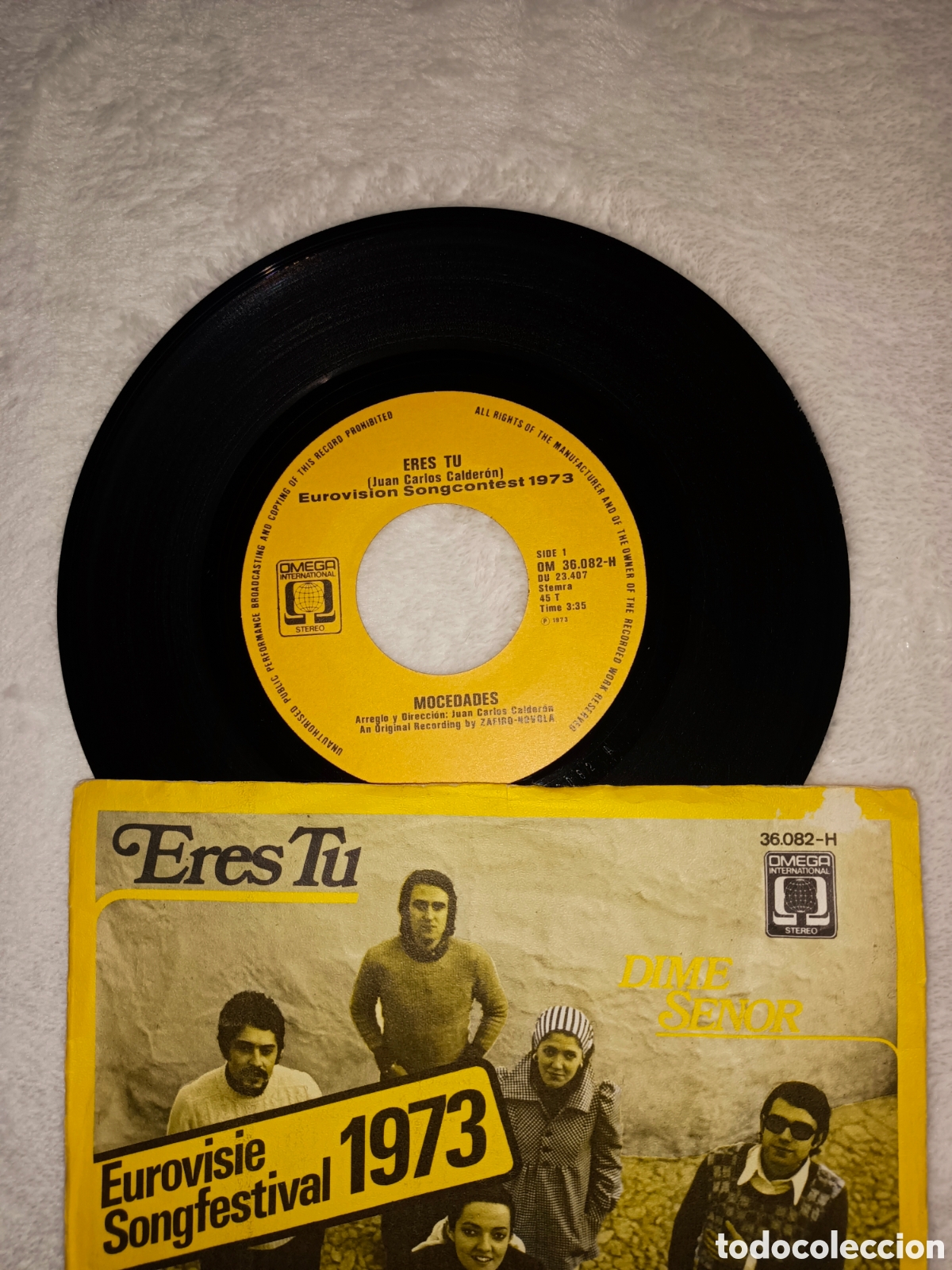 Discos de vinilo: Single vinilo Eurovision Holanda - Mocedades - Eres t&uacute; - Foto 3