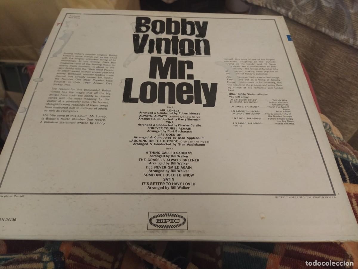 Discos de vinilo: Bobby Vinton lp Mr. Lonely Epic USA - Foto 2