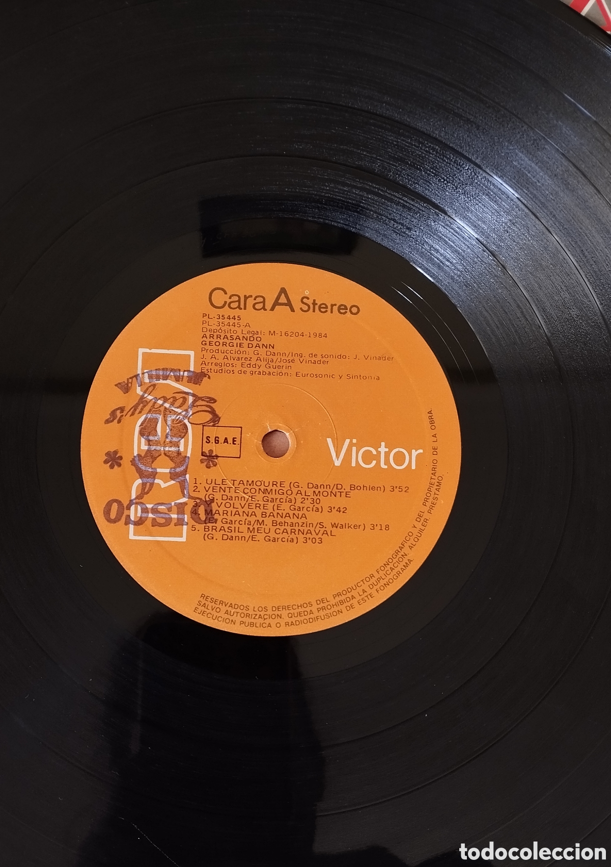 Discos de vinilo: DISCO. LP GEORGIE DANN. ARRASANDO. 1984 . RCA - Foto 4