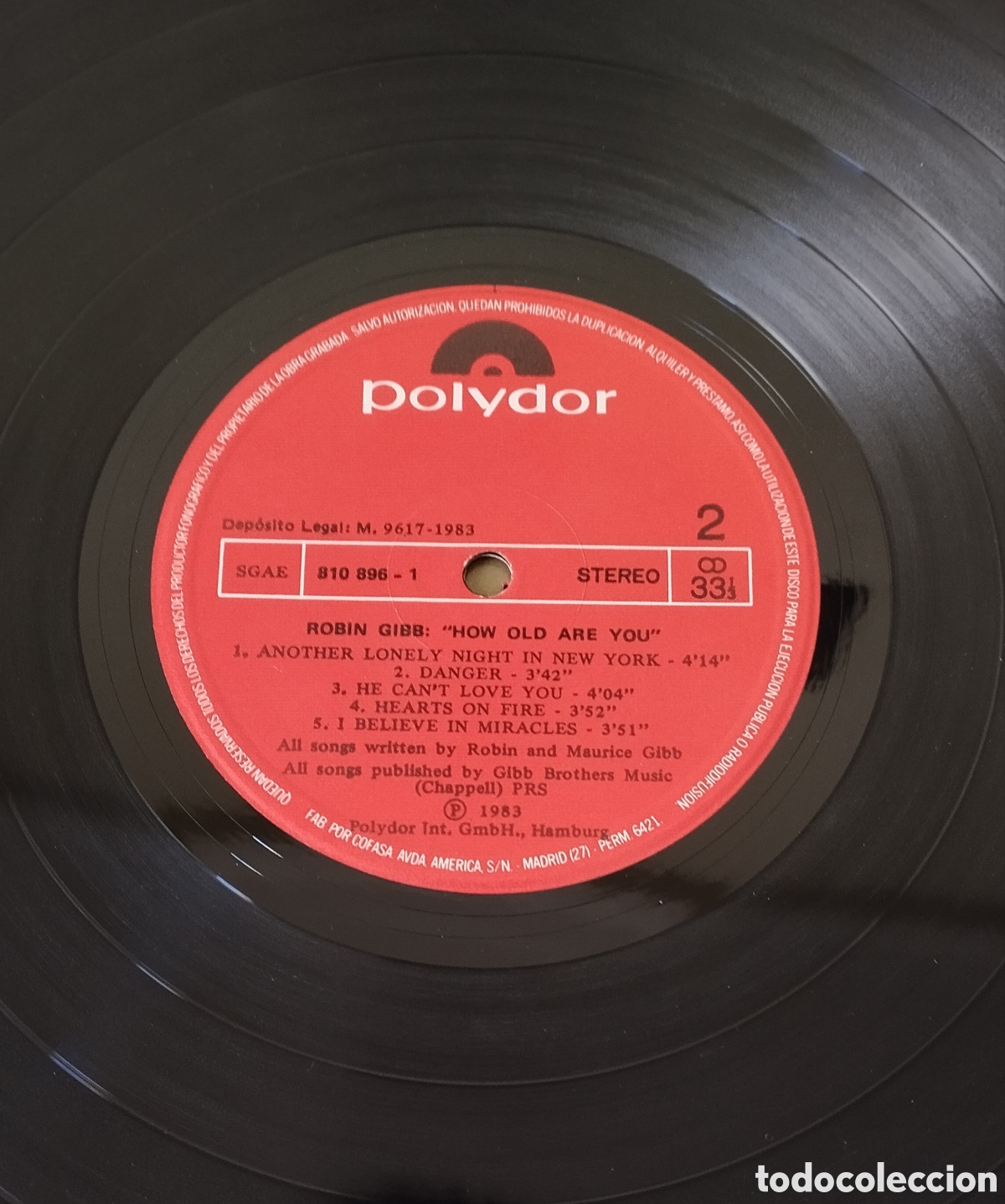 Discos de vinilo: DISCO, LP ROBIN GIBB. HOW OLD ARE YOU. 1983 - Foto 4