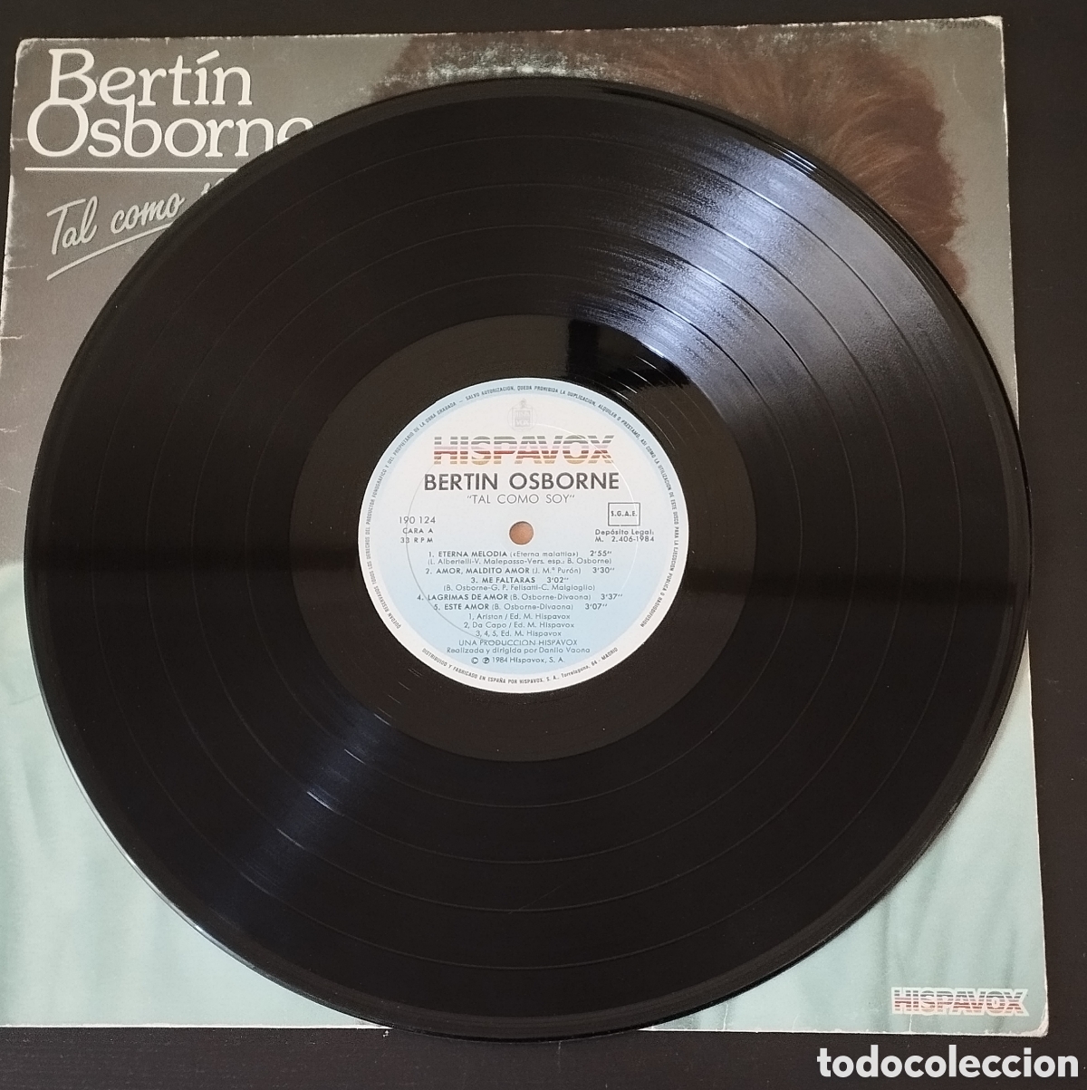 Discos de vinilo: DISCO LP, BERT&Iacute;N OSBORNE. TAL COMO SOY. 1984. HISPAVOX - Foto 3
