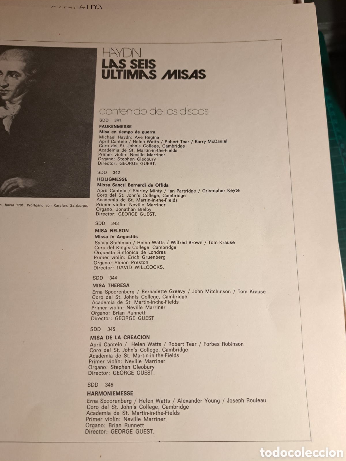 Discos de vinilo: Haydn. Las 6 &Uacute;ltimas misas - Foto 2