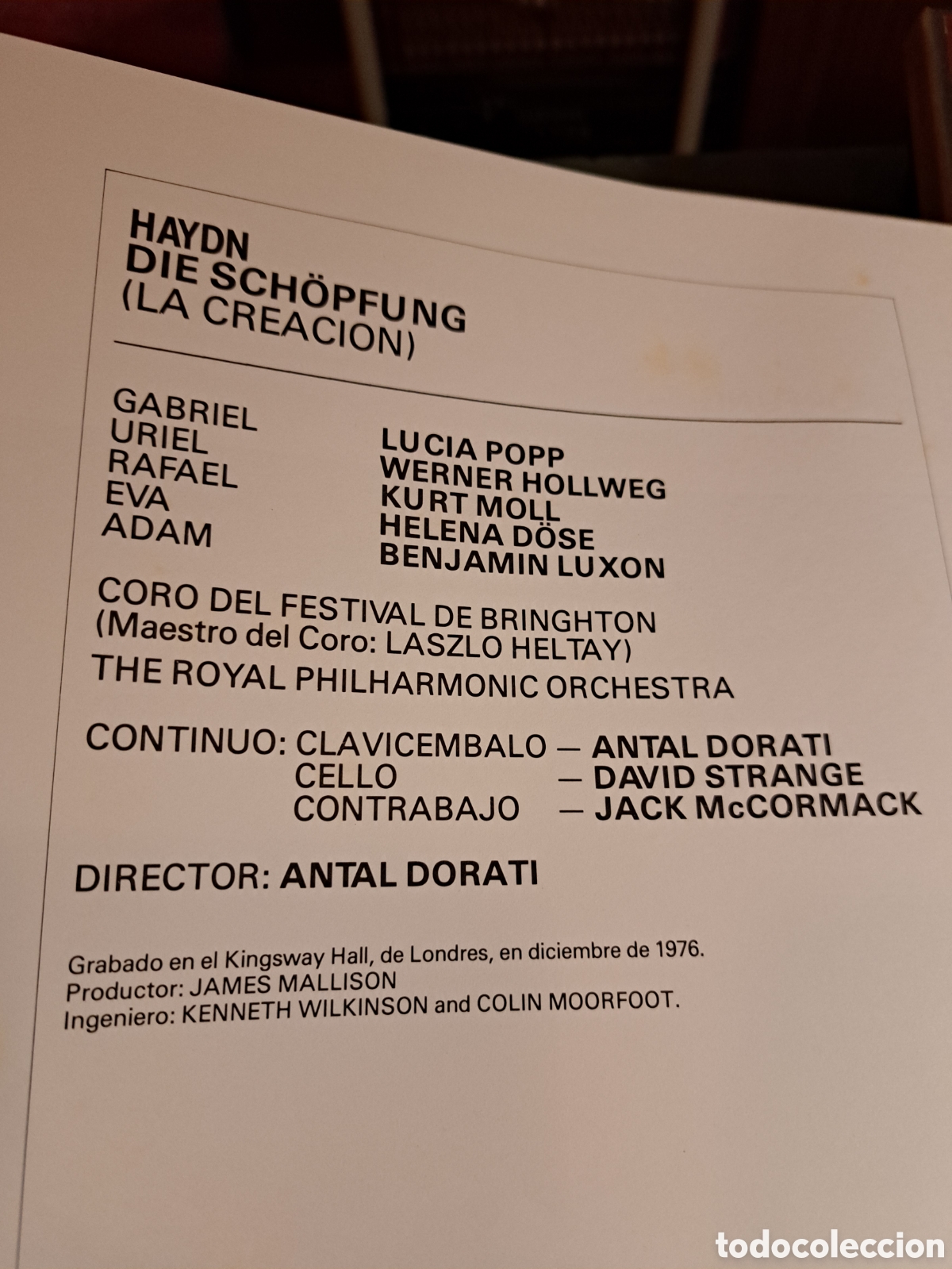 Discos de vinilo: Haydn. La creaci&oacute;n. Die Sch&ouml;pfung - Foto 2
