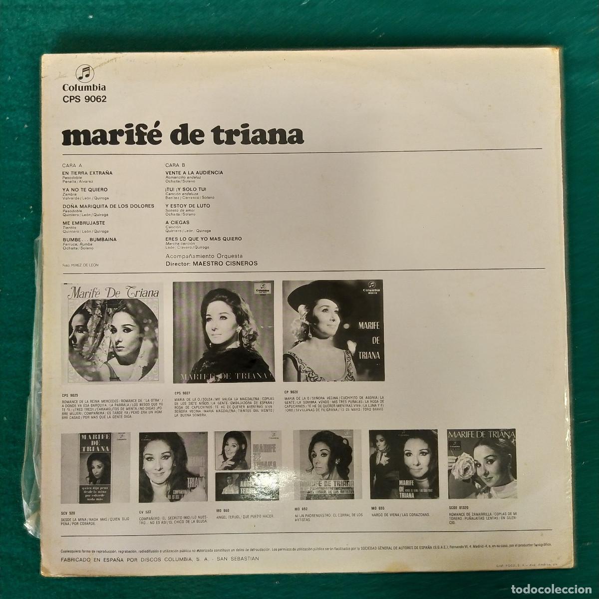 Discos de vinilo: Marif&eacute; de Triana &ndash; Marif&eacute; de Triana - Foto 2