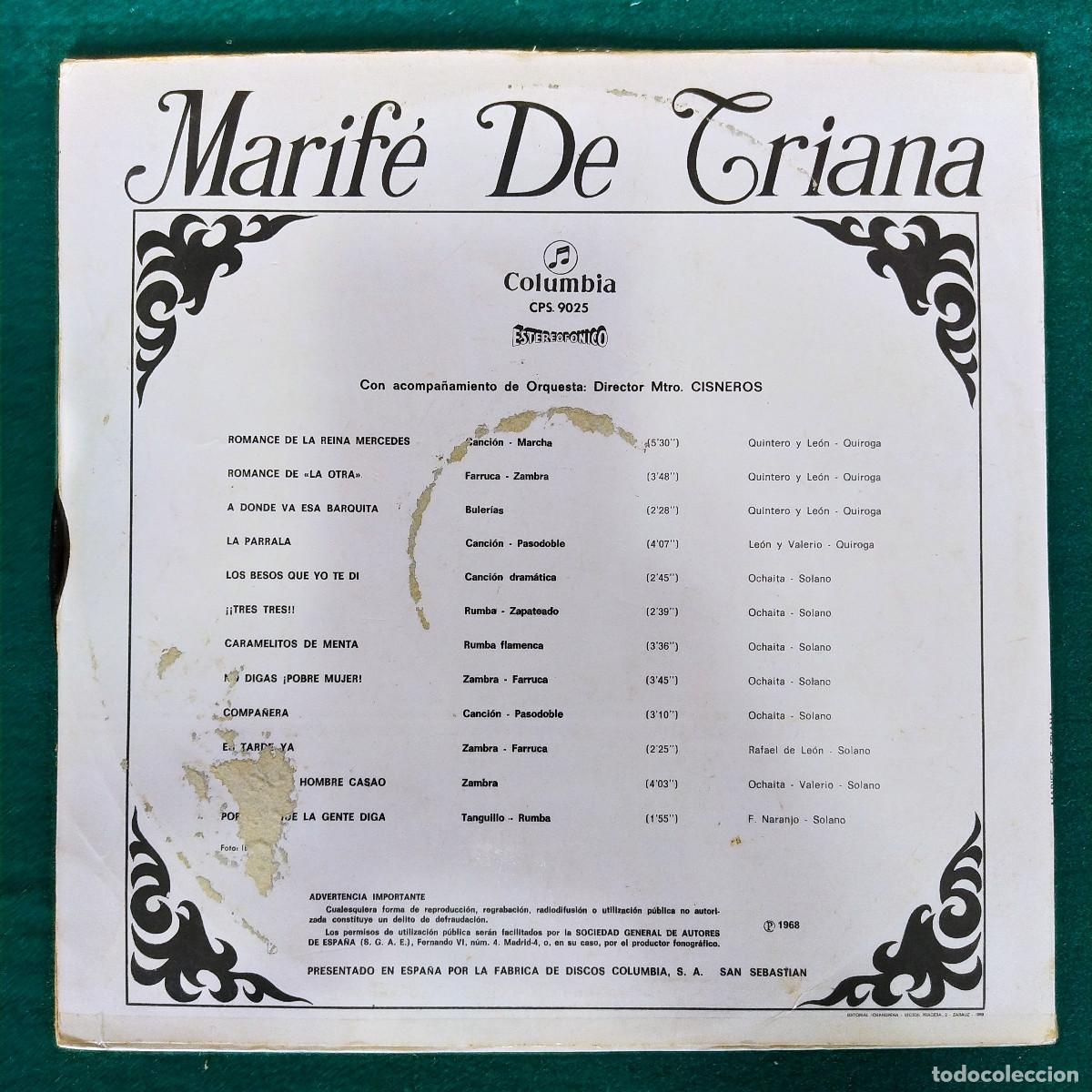 Discos de vinilo: Marif&eacute; De Triana &ndash; Marif&eacute; De Triana - Foto 2