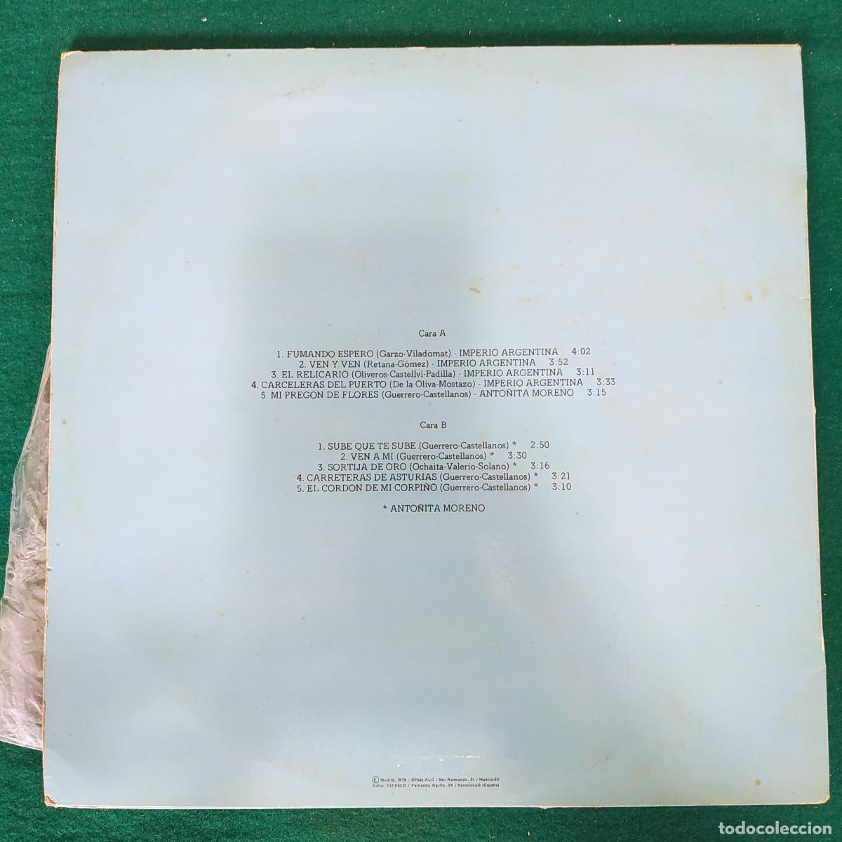 Discos de vinilo: Imperio Argentina &ndash; ANTO&Ntilde;ITA - Foto 2