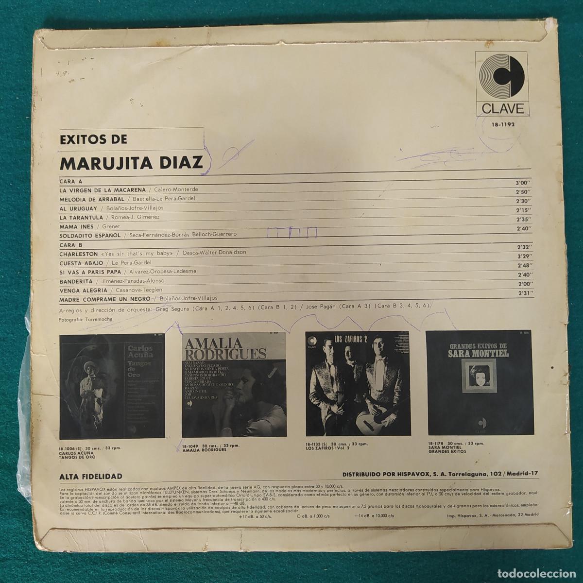 Discos de vinilo: MARUJITA DIAZ, &Eacute;XITOS - Foto 2