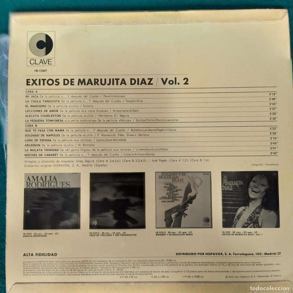 Discos de vinilo: Marujita D&iacute;az* &ndash; Exitos de Marujita D&iacute;az Vol.2 - Foto 2