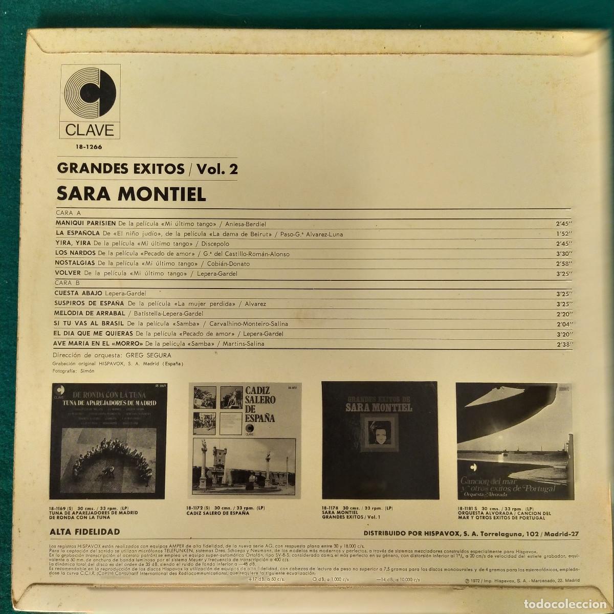 Discos de vinilo: Sara Montiel &ndash; Grandes &Eacute;xitos Vol. 2 - Foto 2