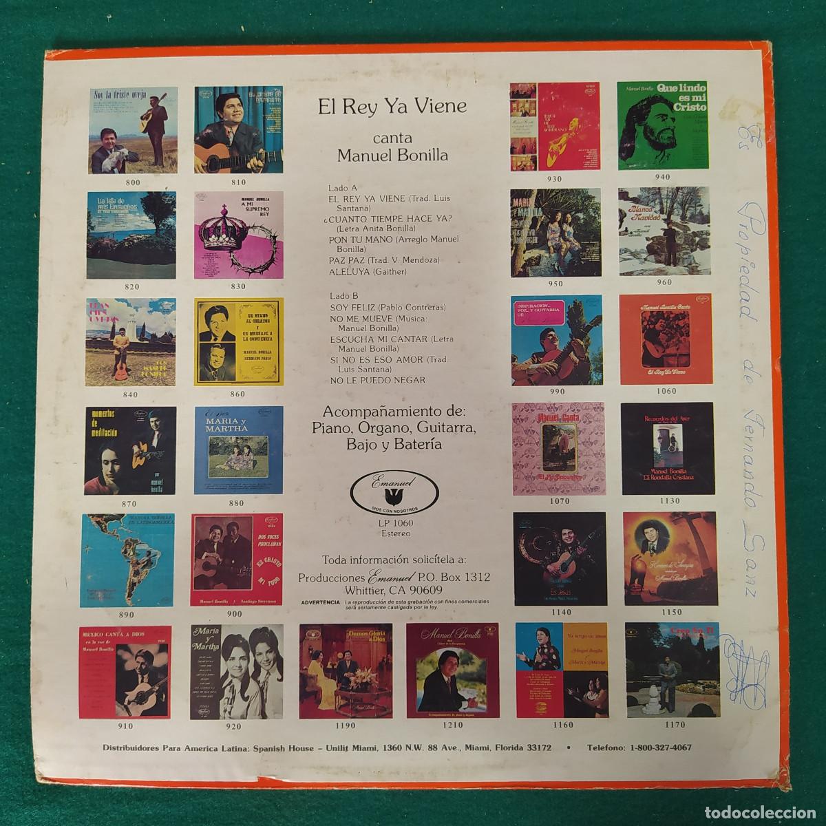 Discos de vinilo: Manuel Bonilla &ndash; El Rey Ya Viene - Foto 2