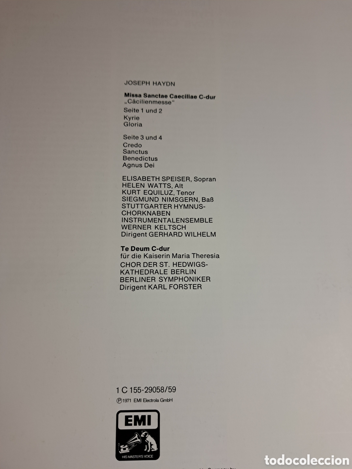 Discos de vinilo: Haydn. Missa Sanctae Caeciliae C-Dur - Foto 2