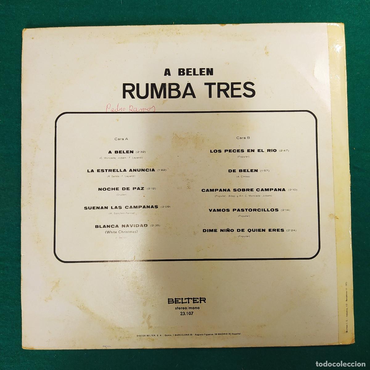 Discos de vinilo: Rumba Tres &ndash; A Bel&eacute;n - Foto 2