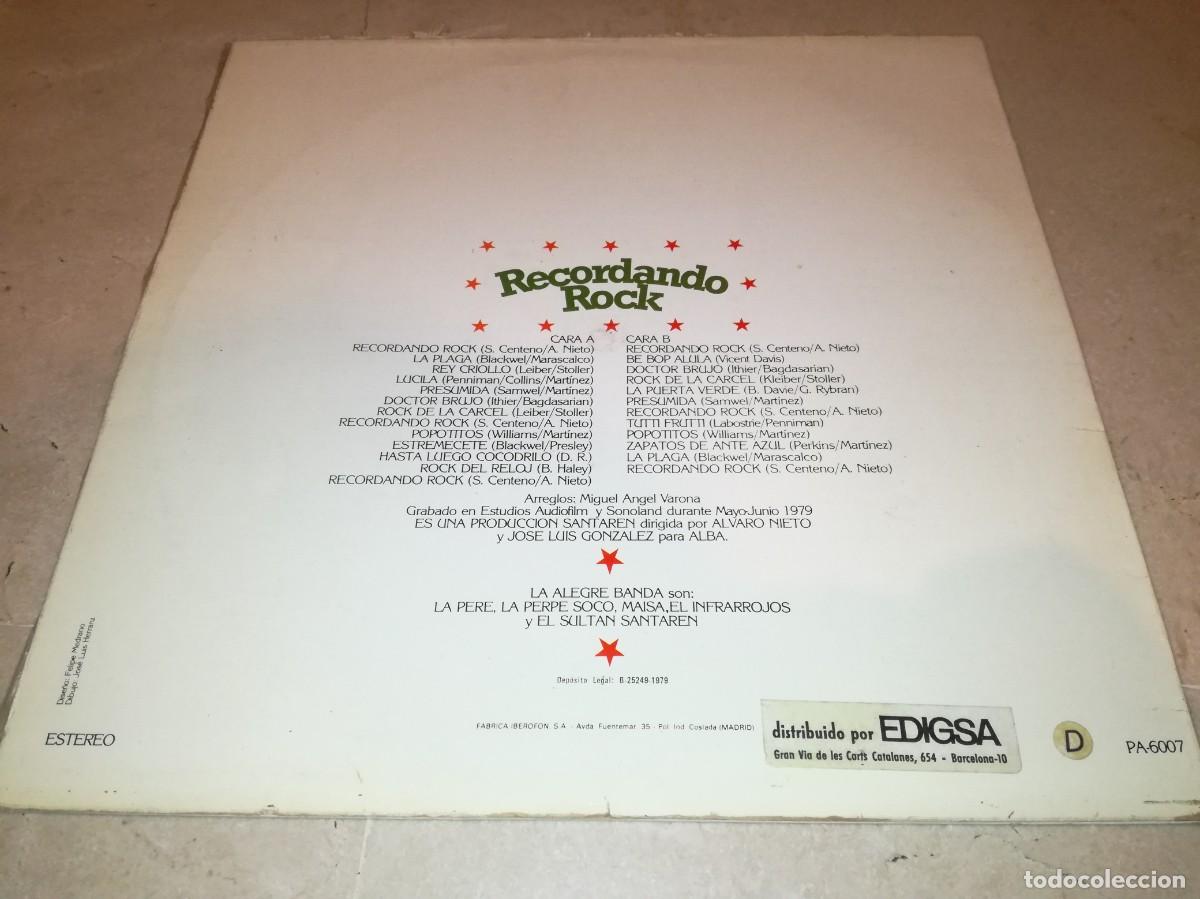 Discos de vinilo: LA ALEGRE BANDA-RECORDANDO ROCK-ORIGINAL 1979 - Foto 2