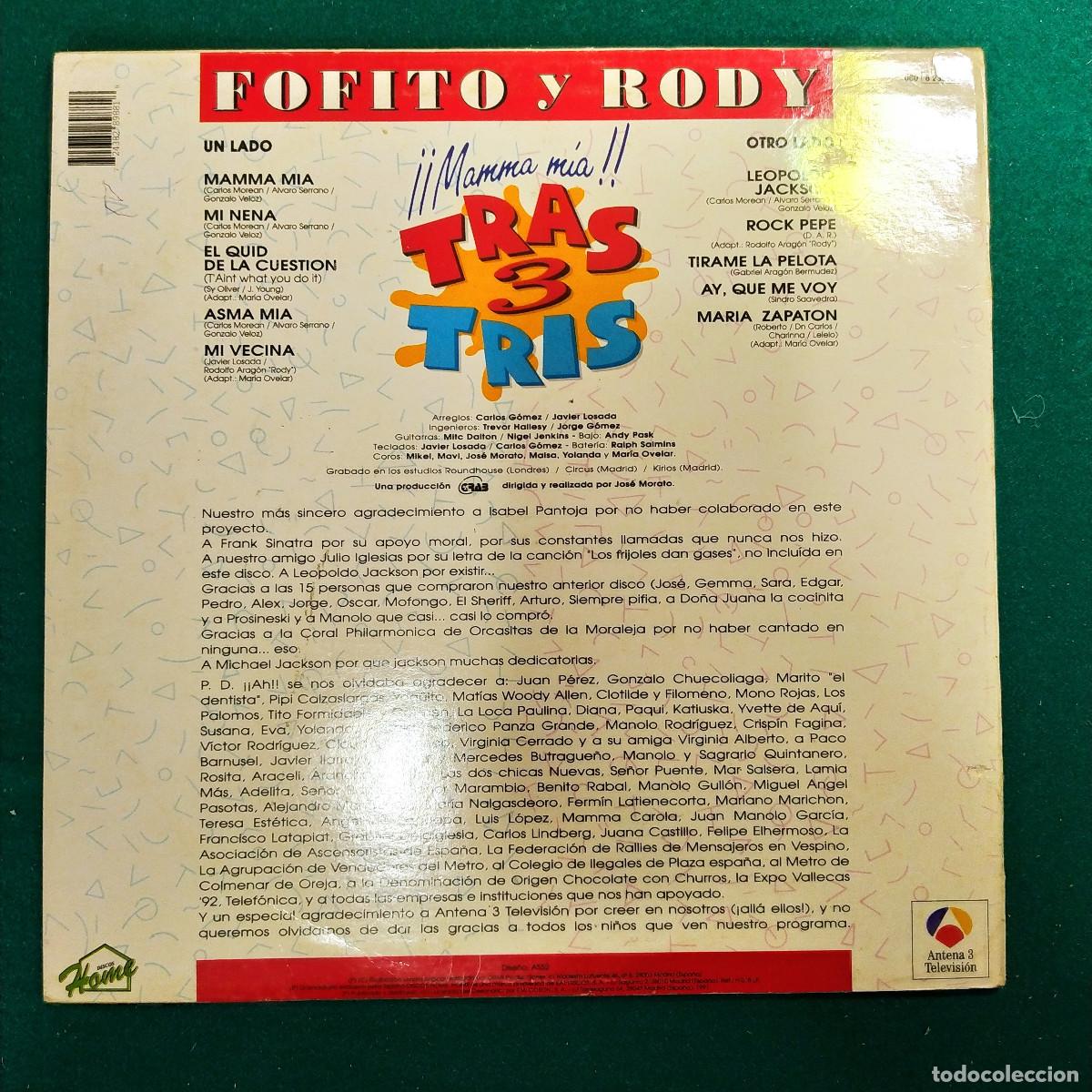 Discos de vinilo: FOFITO Y RODY-TRAS 3 TRIS-&iexcl;&iexcl;MAMMA MIA!! - Foto 2