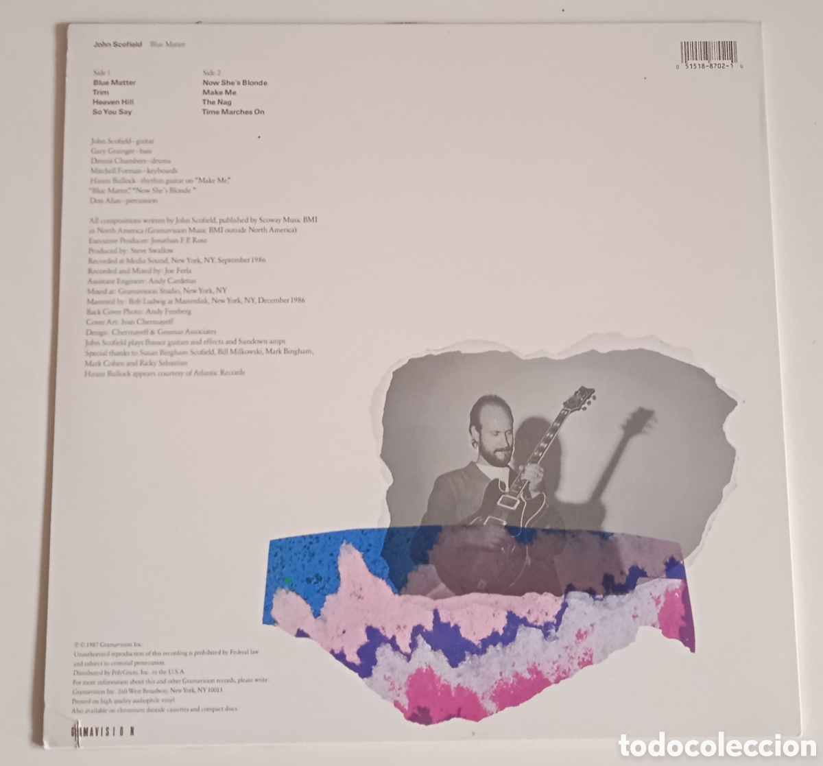 Discos de vinilo: John Scofield, Blue Matter LP - Foto 2