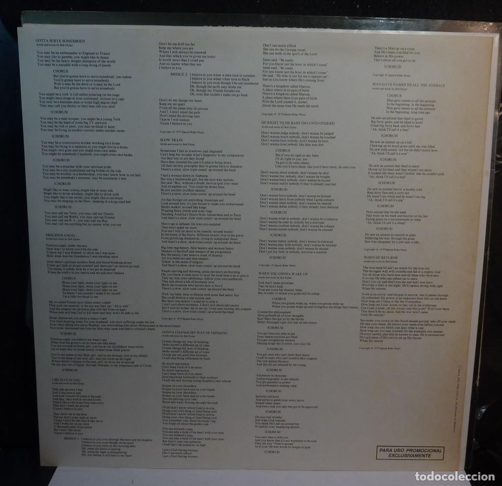 Discos de vinilo: BOB DYLAN // SLOW TRAIN COMING //ENCARTE // 1979 // LP - Foto 4