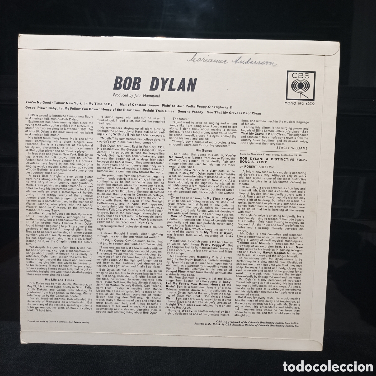 Discos de vinilo: Bob Dylan - Bob Dylan 1964 UK - Foto 2