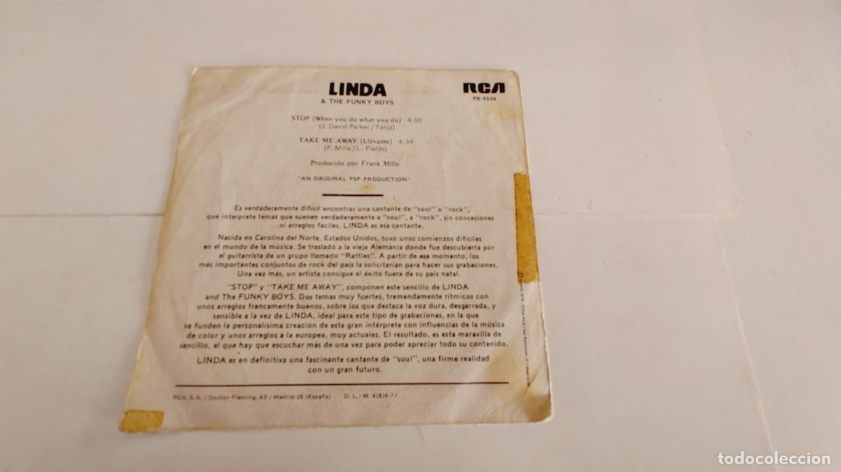 Discos de vinilo: LINDA & THE FUNKY BOYS-SINGLE STOP - Foto 2