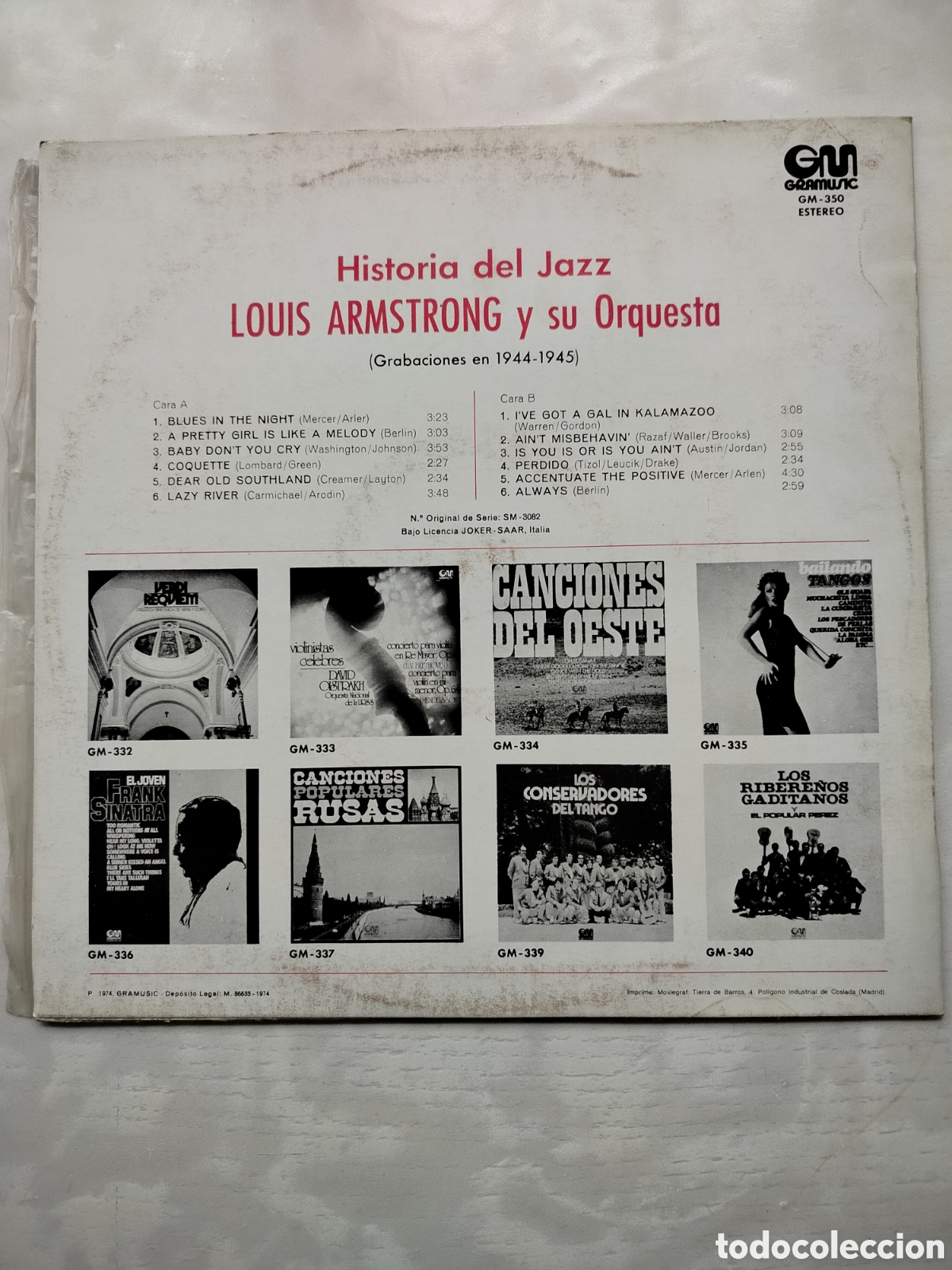 Discos de vinilo: LP Louis Armstrong.. - Foto 2