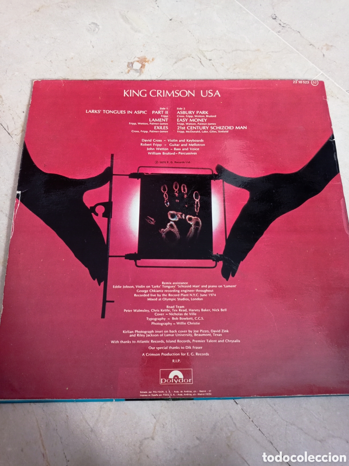 Discos de vinilo: VINILO KING CRIMSON USA 1975 - Foto 2