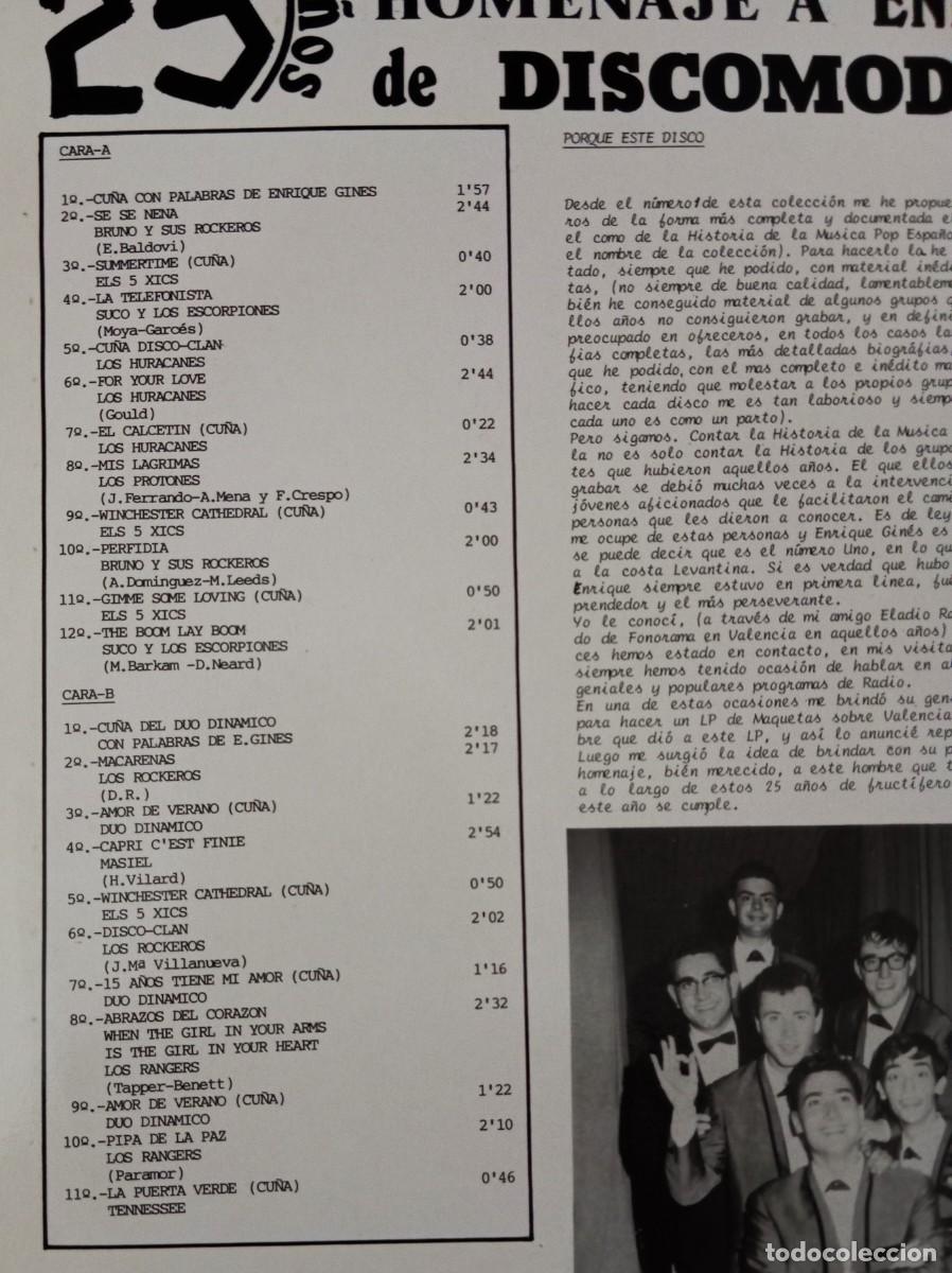 Discos de vinilo: Y... el POP lleg&oacute; a Valencia (Homenaje a Enrique Gines) Discomoder - LP - Foto 3